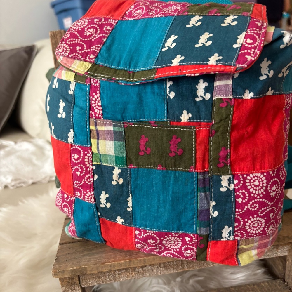 DISNEY PARKS AUTHENTIC ORIGINAL MICKEY MOUSE QUILTED BACKPACK - Picture 3 of 15